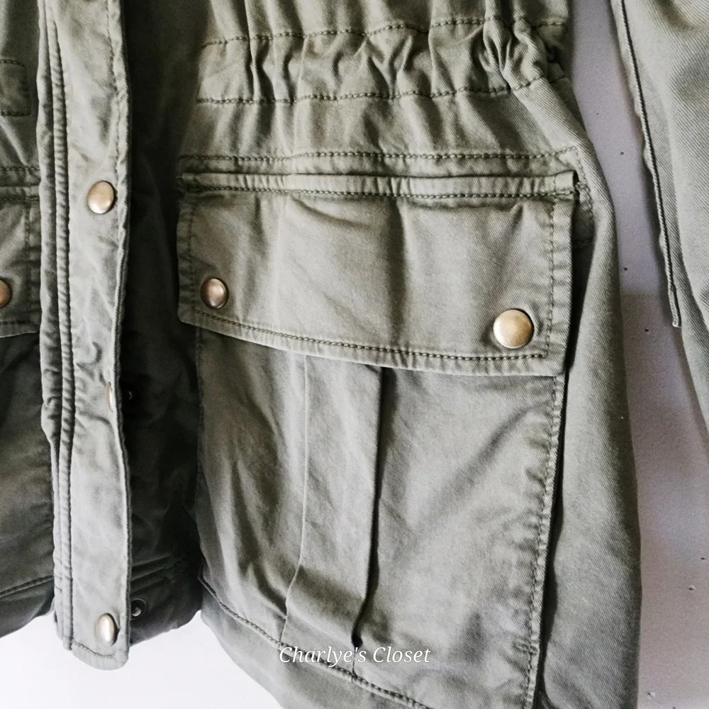 Gap‎ Womens Olive Green Utility Field Chore Jacket L Transitional Outerwear